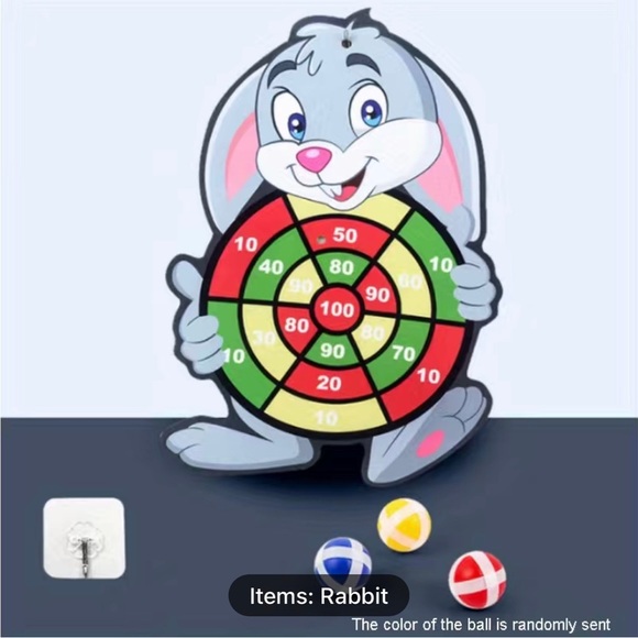 Rabbit Family Interactive Educational Toy -Cartoon Animal Dart Board Sticky Ball - Picture 1 of 7